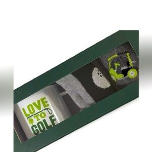 Golf Theme Coffee Mug White Best Dad By Par  + Golf Socks Fathers Day Gift NEW